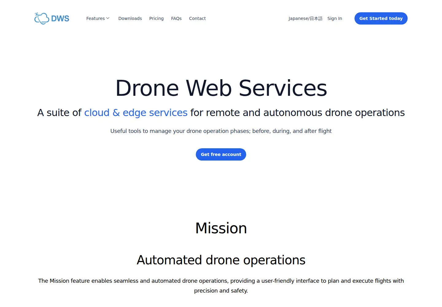 Screenshot of dronewebservices.com
