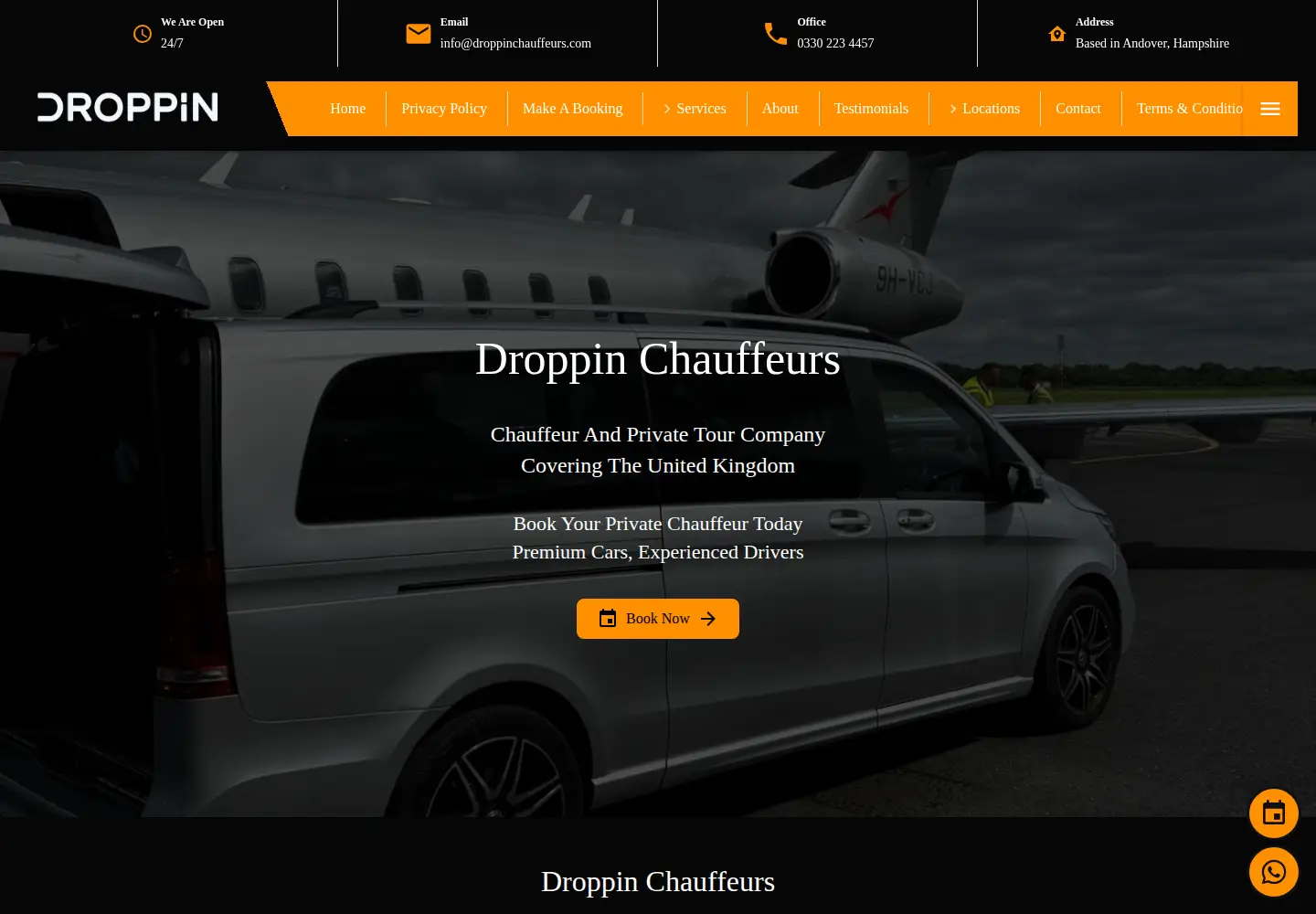 Screenshot of droppinchauffeurs.com