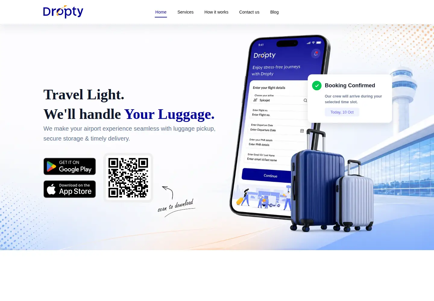 Captured homepage of dropty.com in the current scan