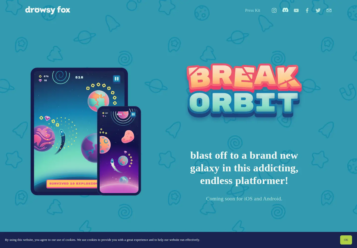 Captured homepage of drowsyfox.com in the current scan