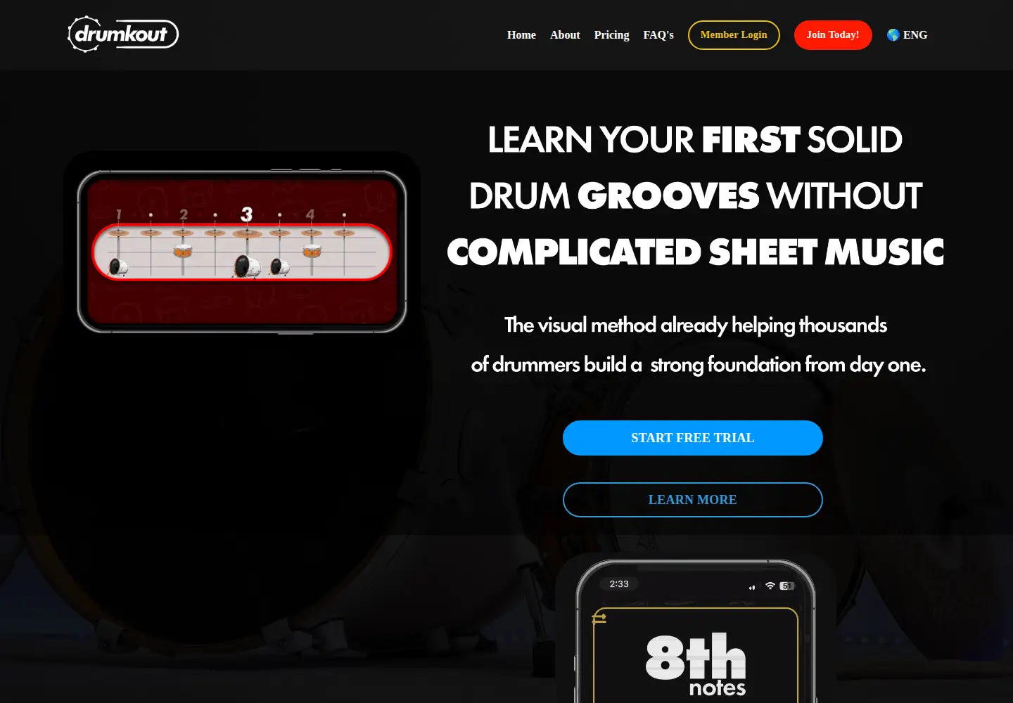 Screenshot of drumkout.com