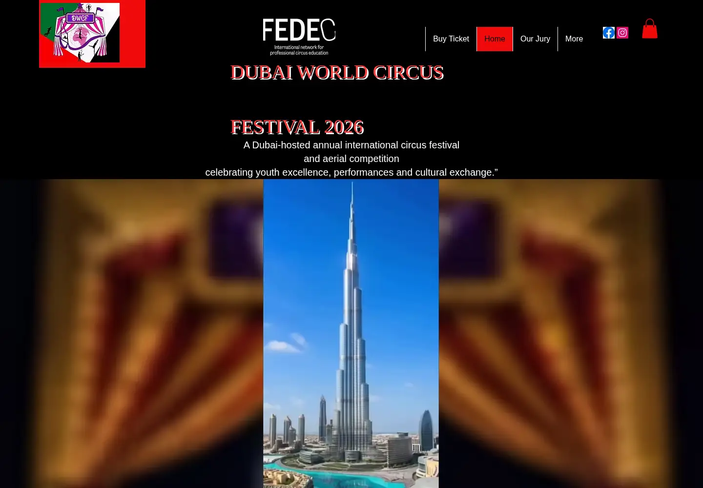 Screenshot of dubai-circus-festival.com