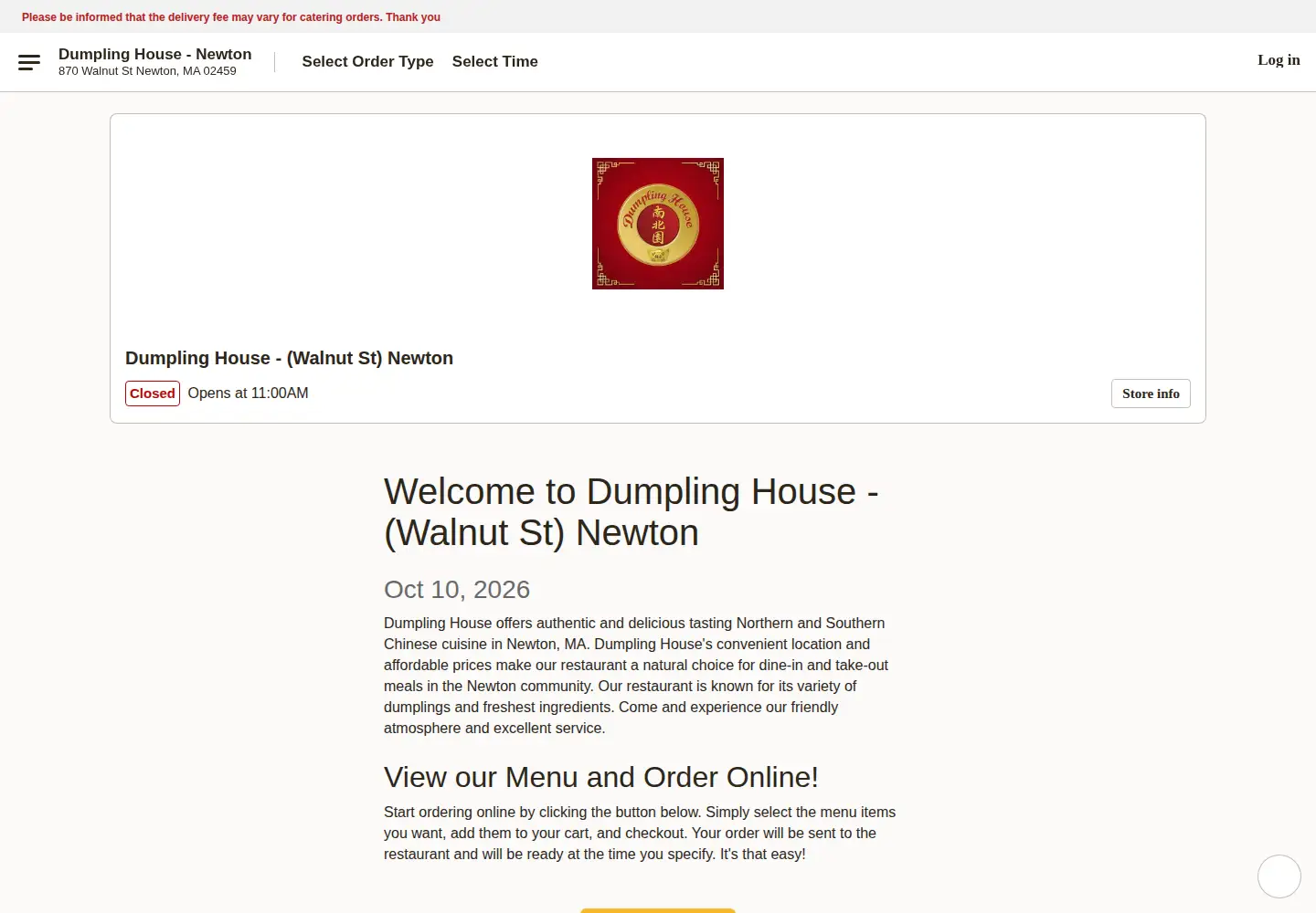 Captured homepage of dumplinghousenewtonma.com in the current scan