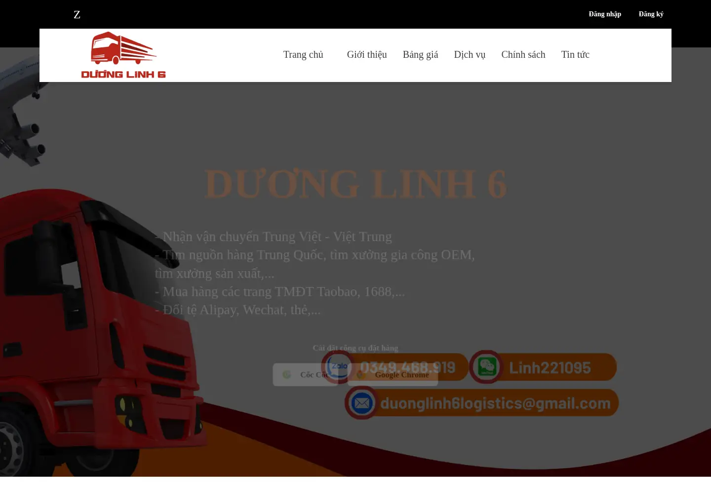 Screenshot of duonglinh6logistics.com