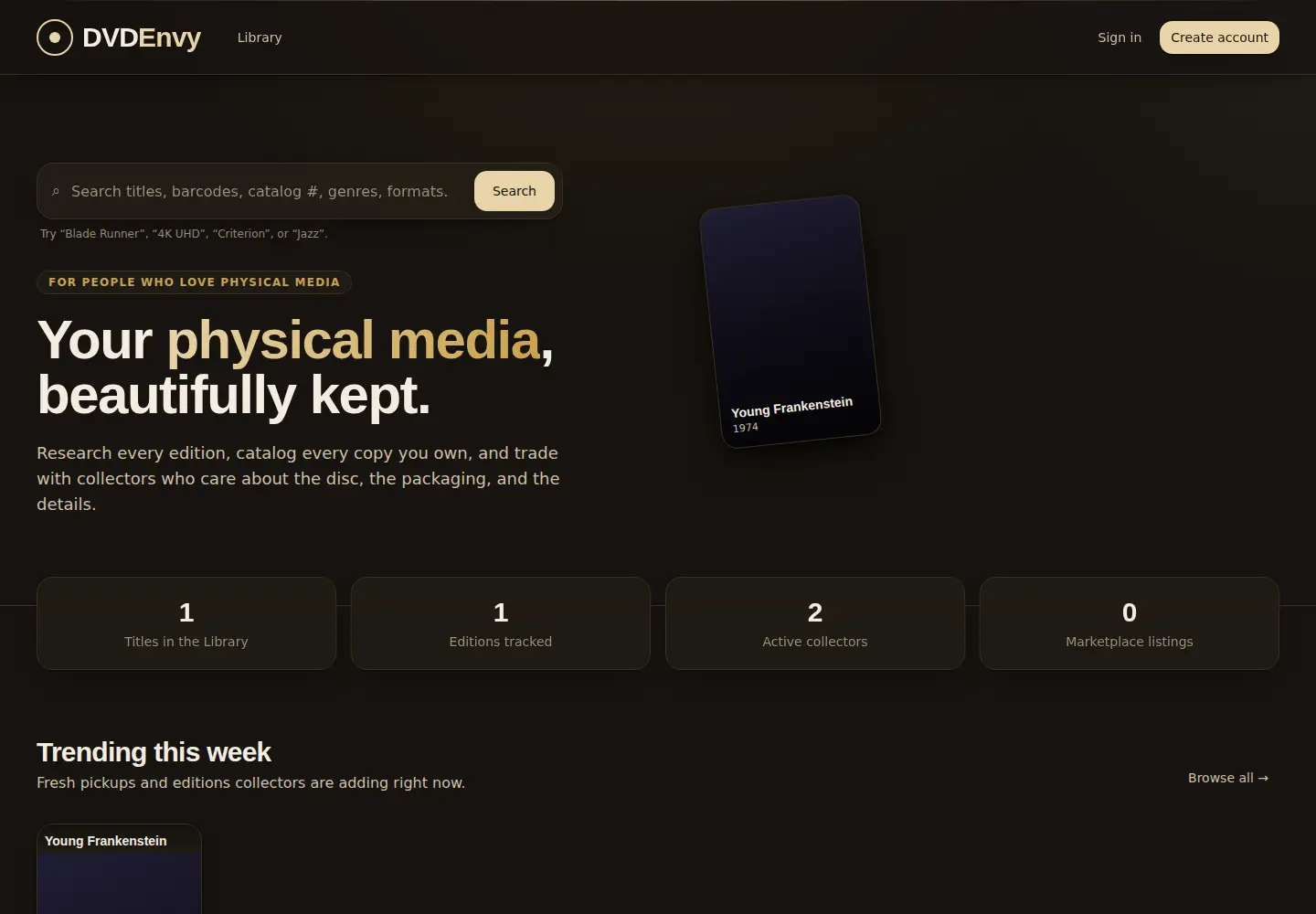 Captured homepage of dvdenvy.com in the current scan