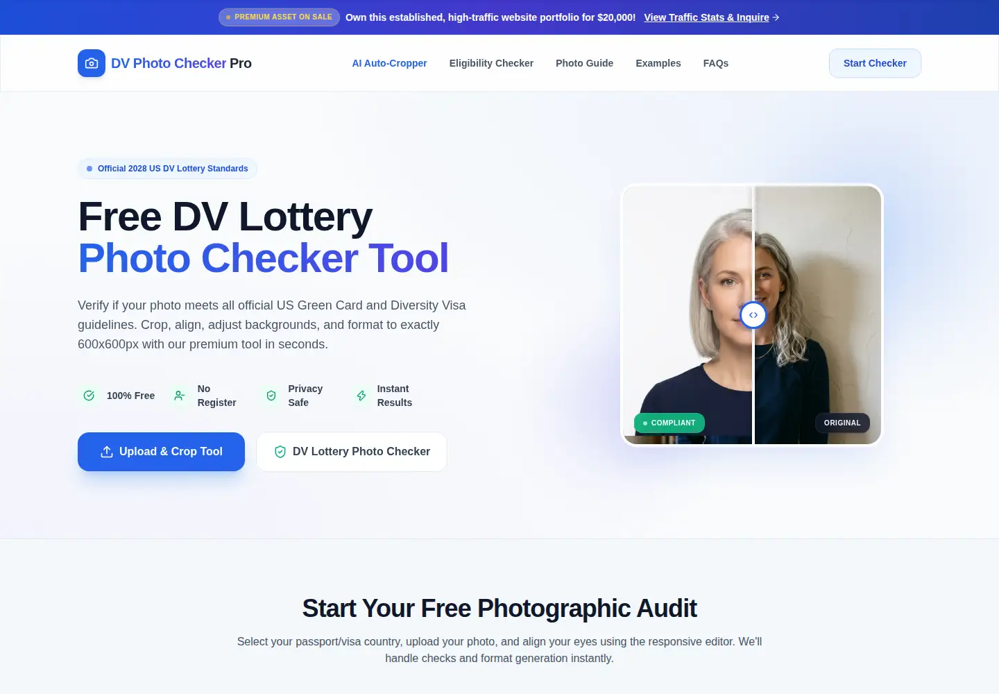 Screenshot of dvlotteryphotochecker.com