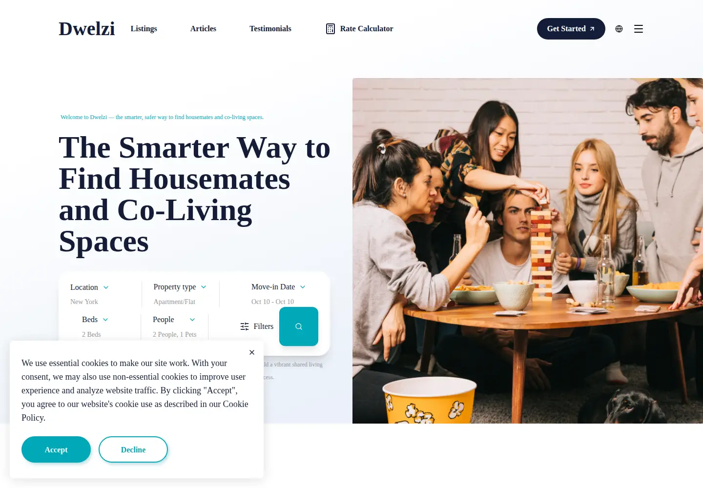 Screenshot of dwelzi.com