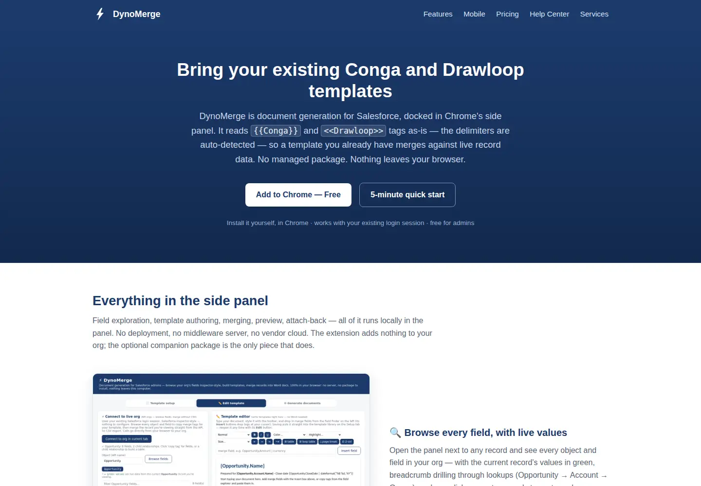 Screenshot of dynomerge.com