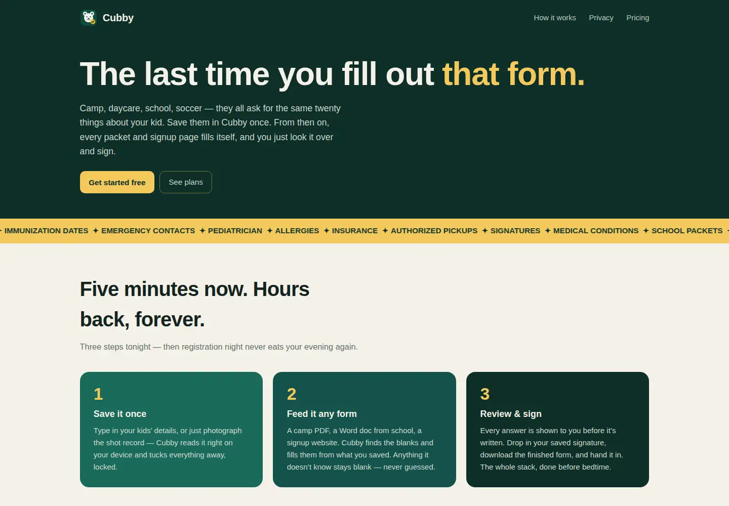 Screenshot of easycubby.com