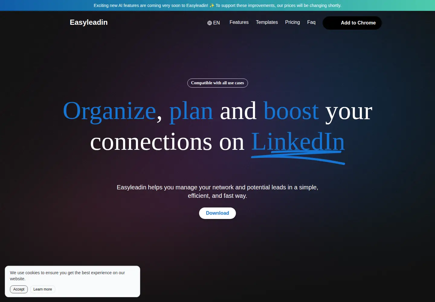 Screenshot of easyleadin.com