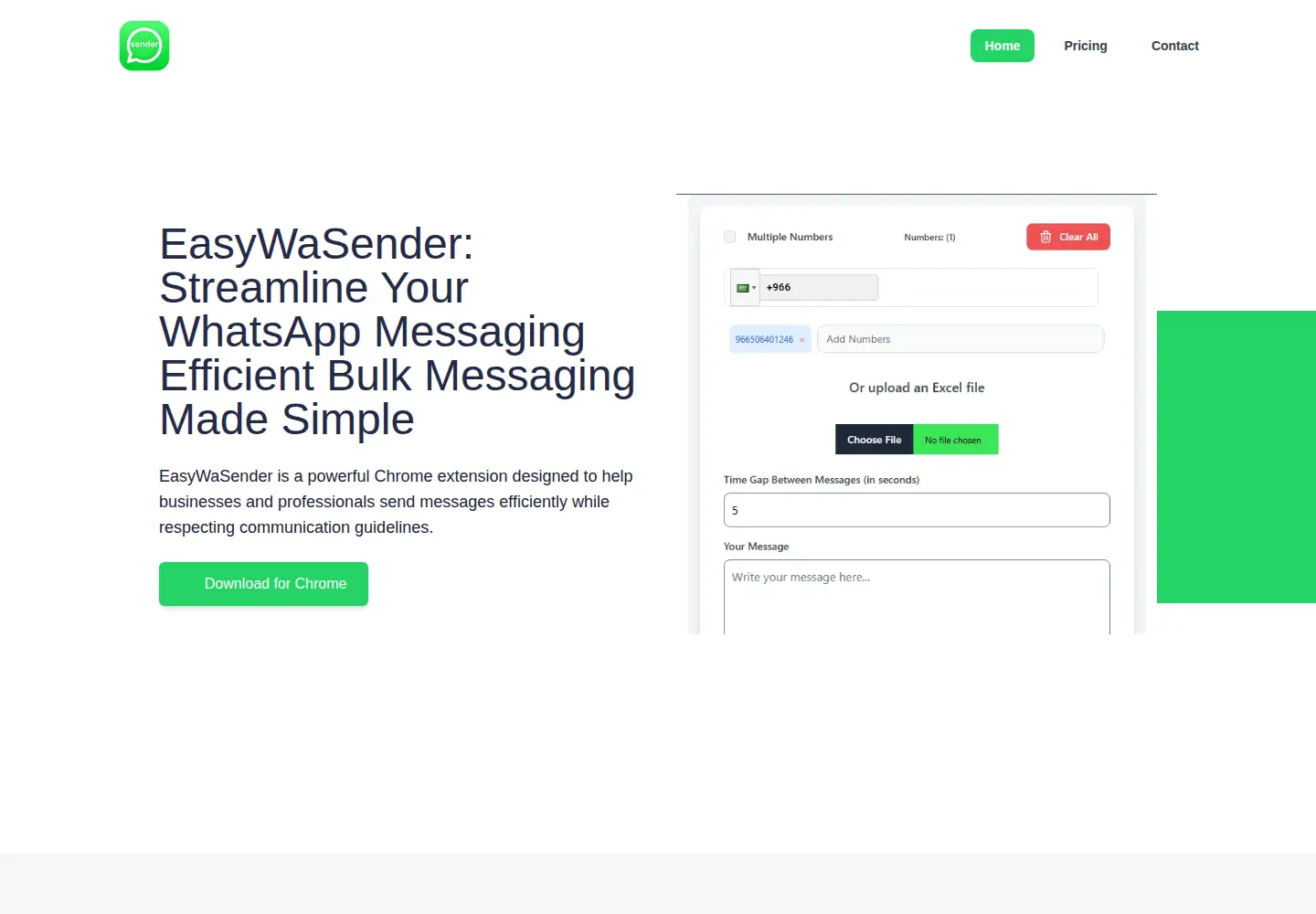 Captured homepage of easywasender.com in the current scan