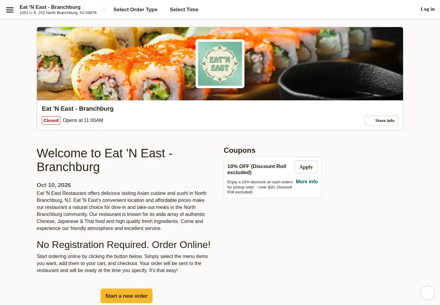 Screenshot of eat-n-east.com