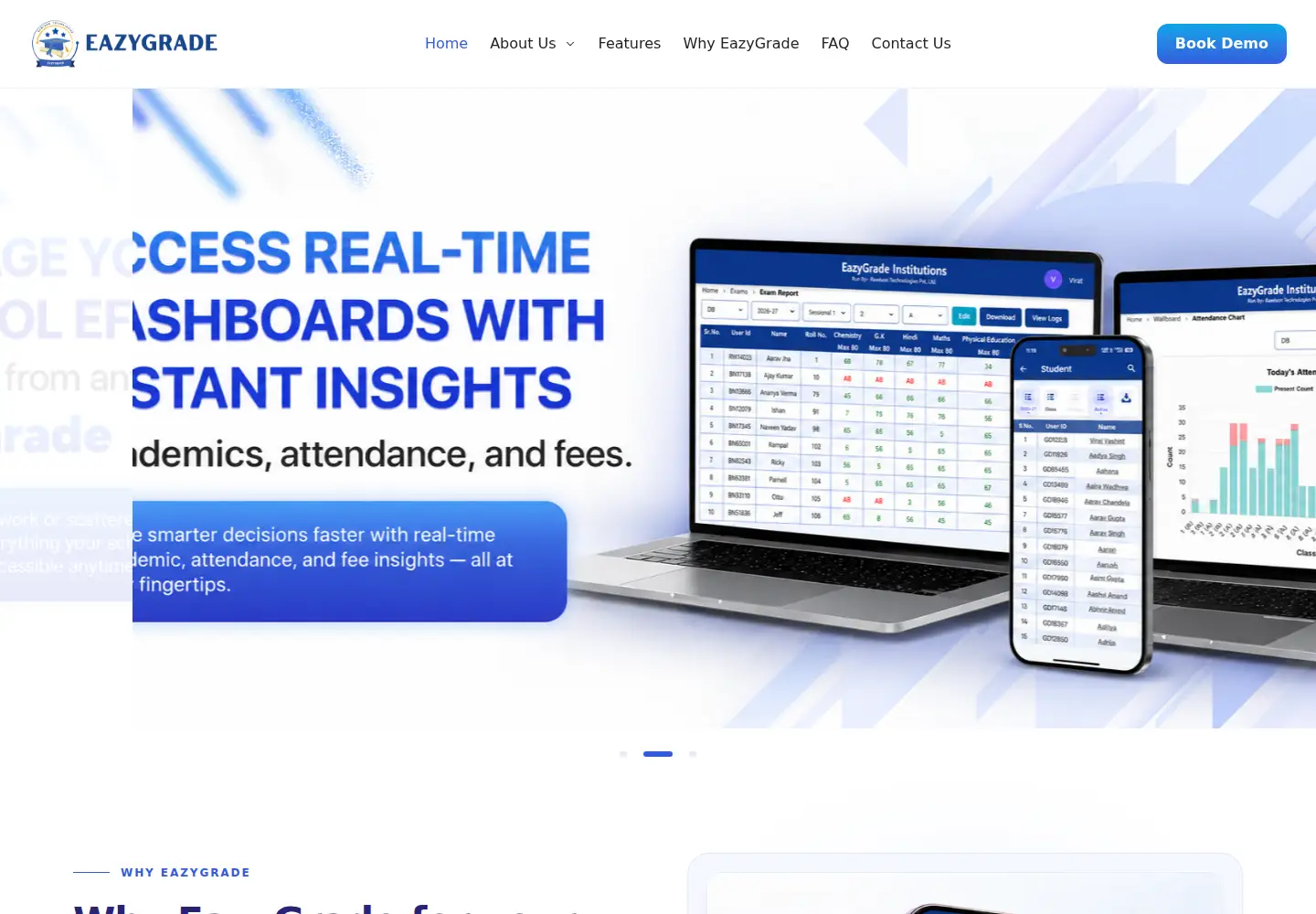 Captured homepage of eazygrade.com in the current scan