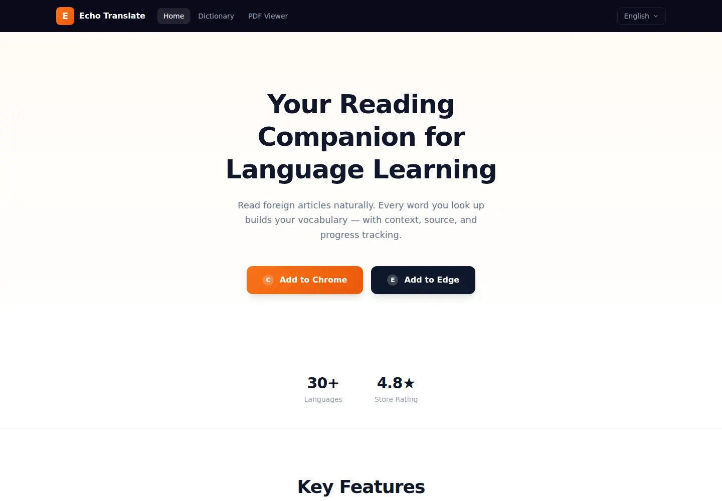 Screenshot of echo-translate.com