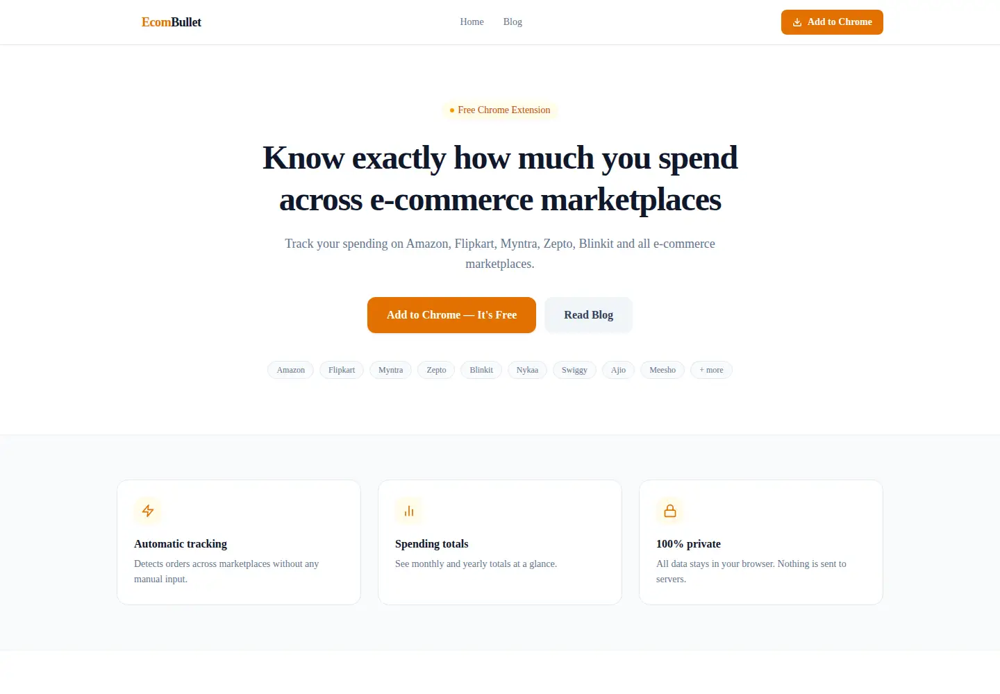 Screenshot of ecombullet.com