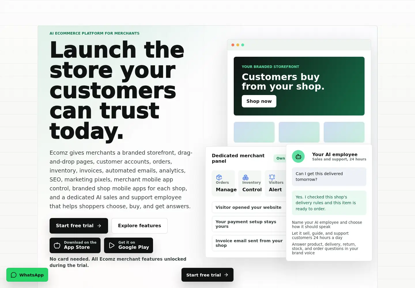Screenshot of ecomz-sites.com