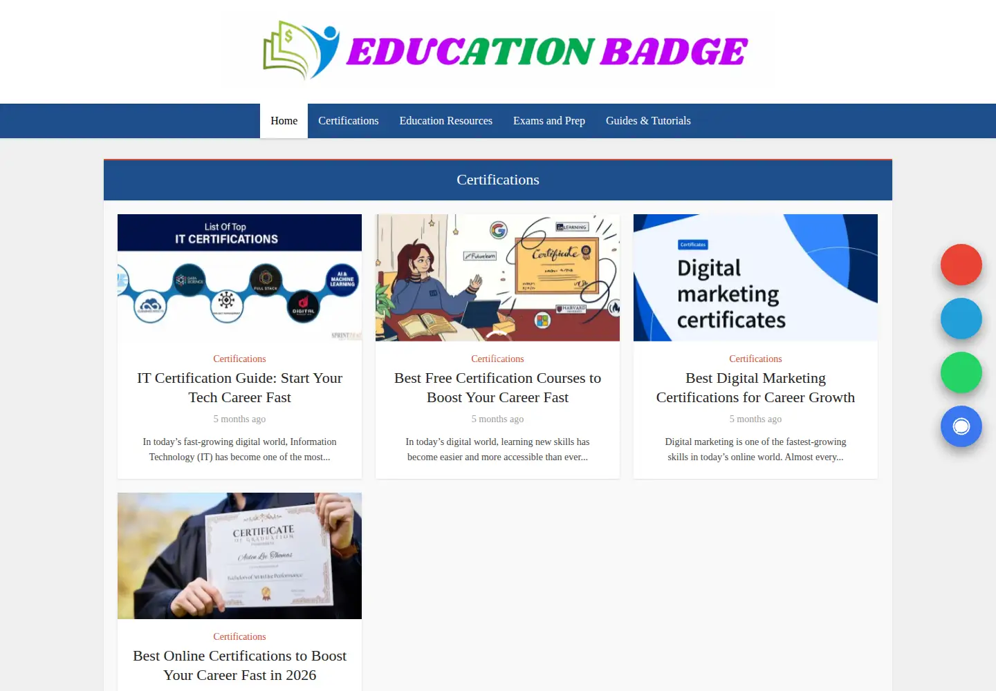 Screenshot of educationbadge.com