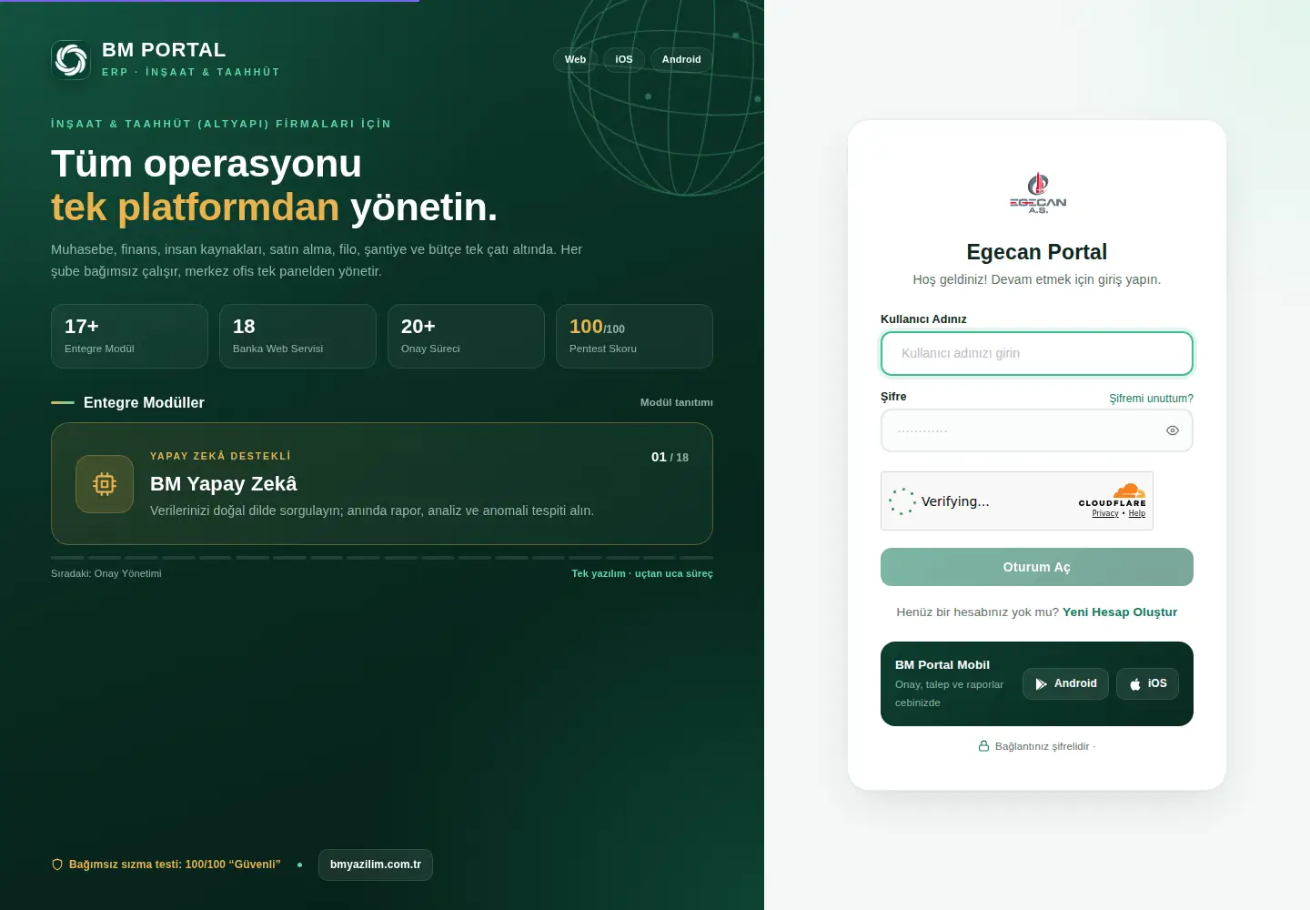 Screenshot of egecanportal.com