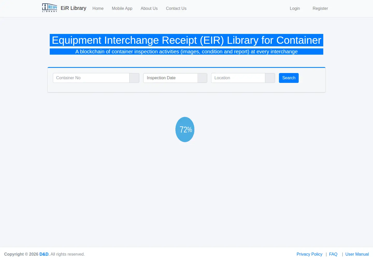 Captured homepage of eirlibrary.com in the current scan