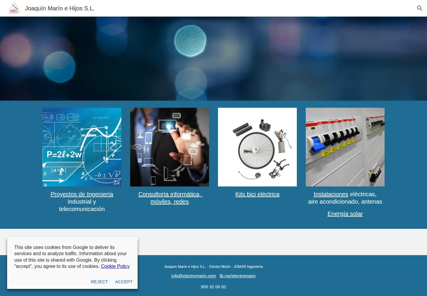 Captured homepage of electromarin.com in the current scan