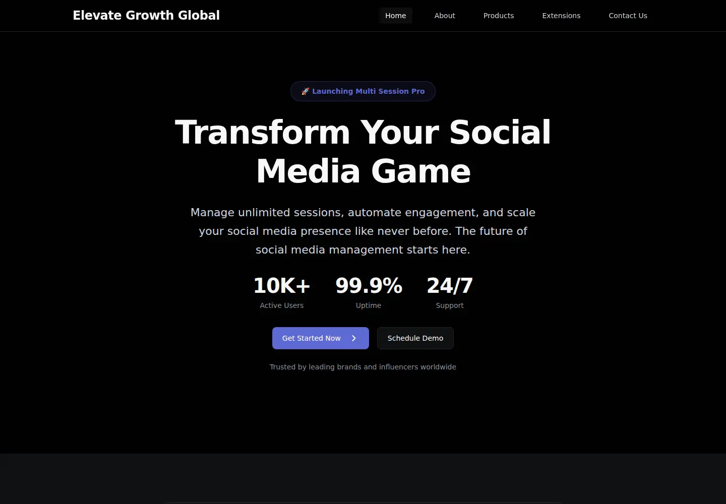 Captured homepage of elevategrowthglobal.com in the current scan