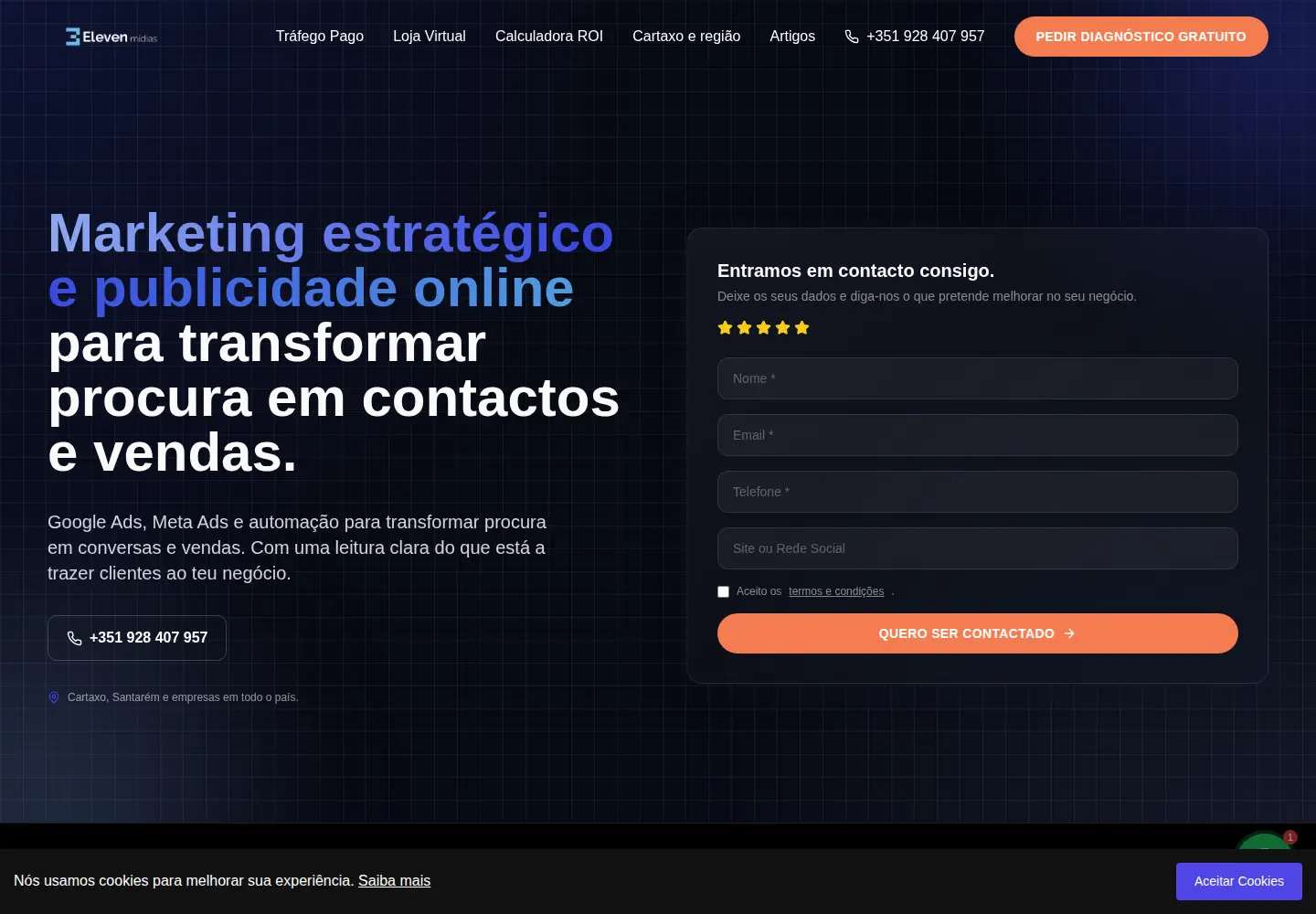 Screenshot of elevenmidias.com