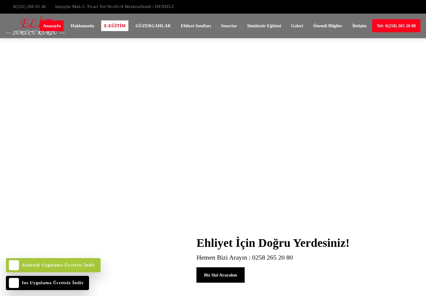 Captured homepage of elitsurucukursu.com in the current scan