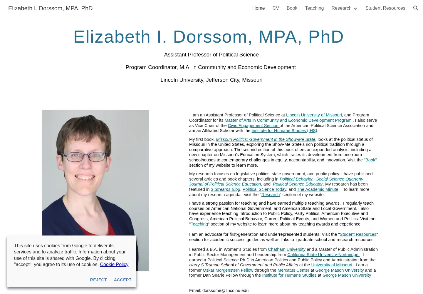 Screenshot of elizabethdorssom.com