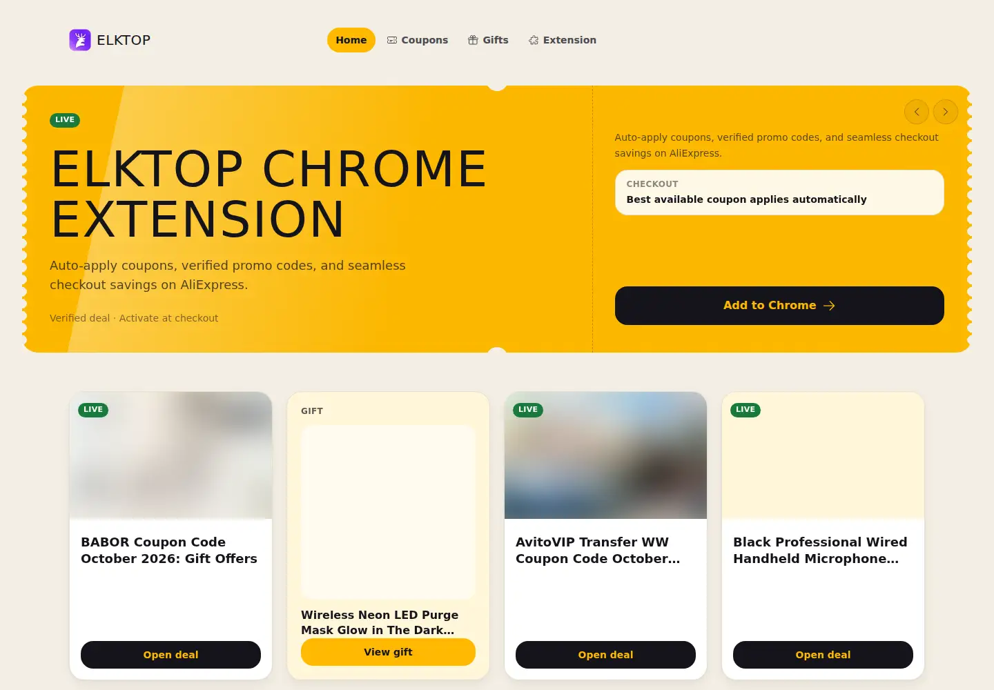 Screenshot of elktop.com
