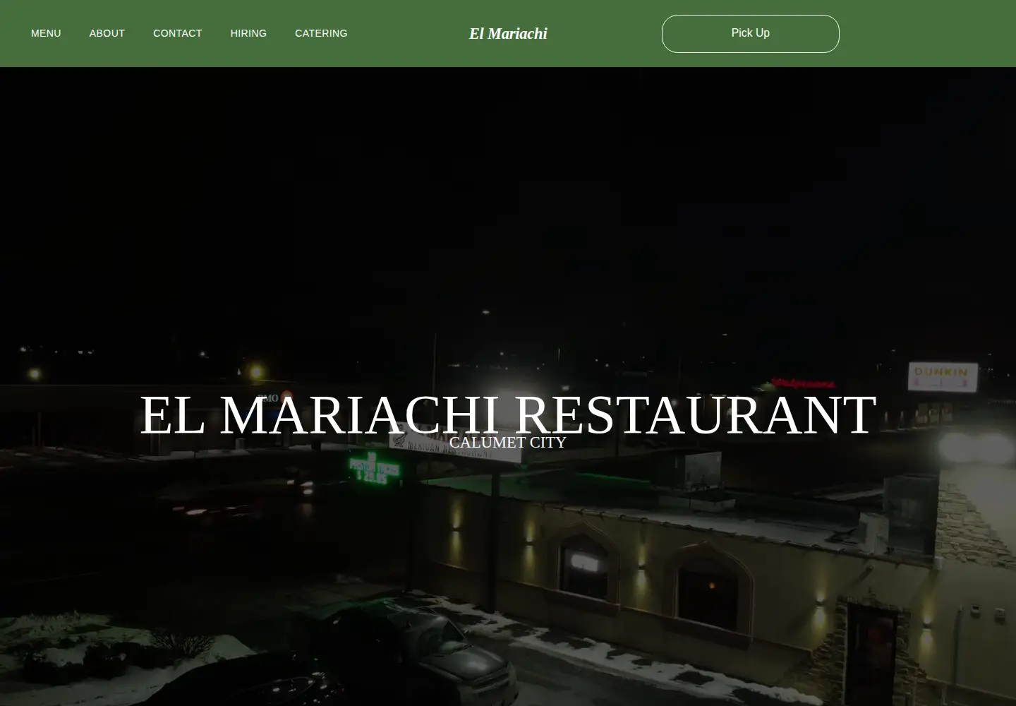 Captured homepage of elmariachirestaurants.com in the current scan