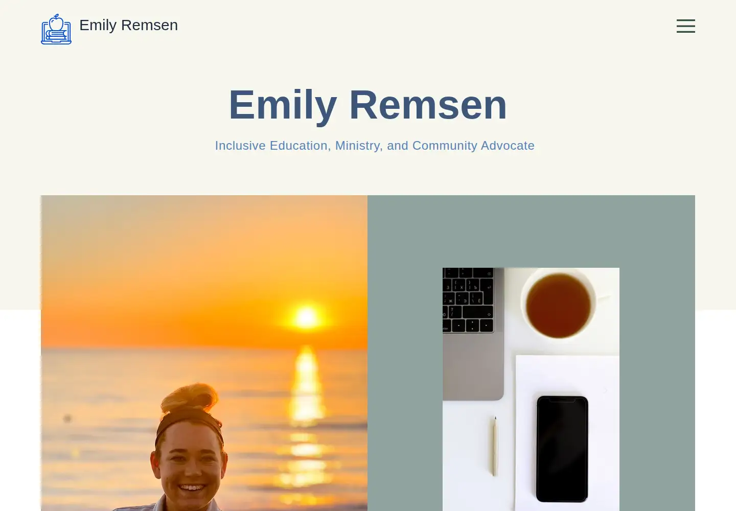 Captured homepage of emilyremsen.com in the current scan