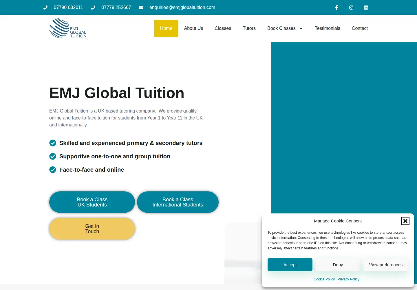 Screenshot of emjglobaltuition.com