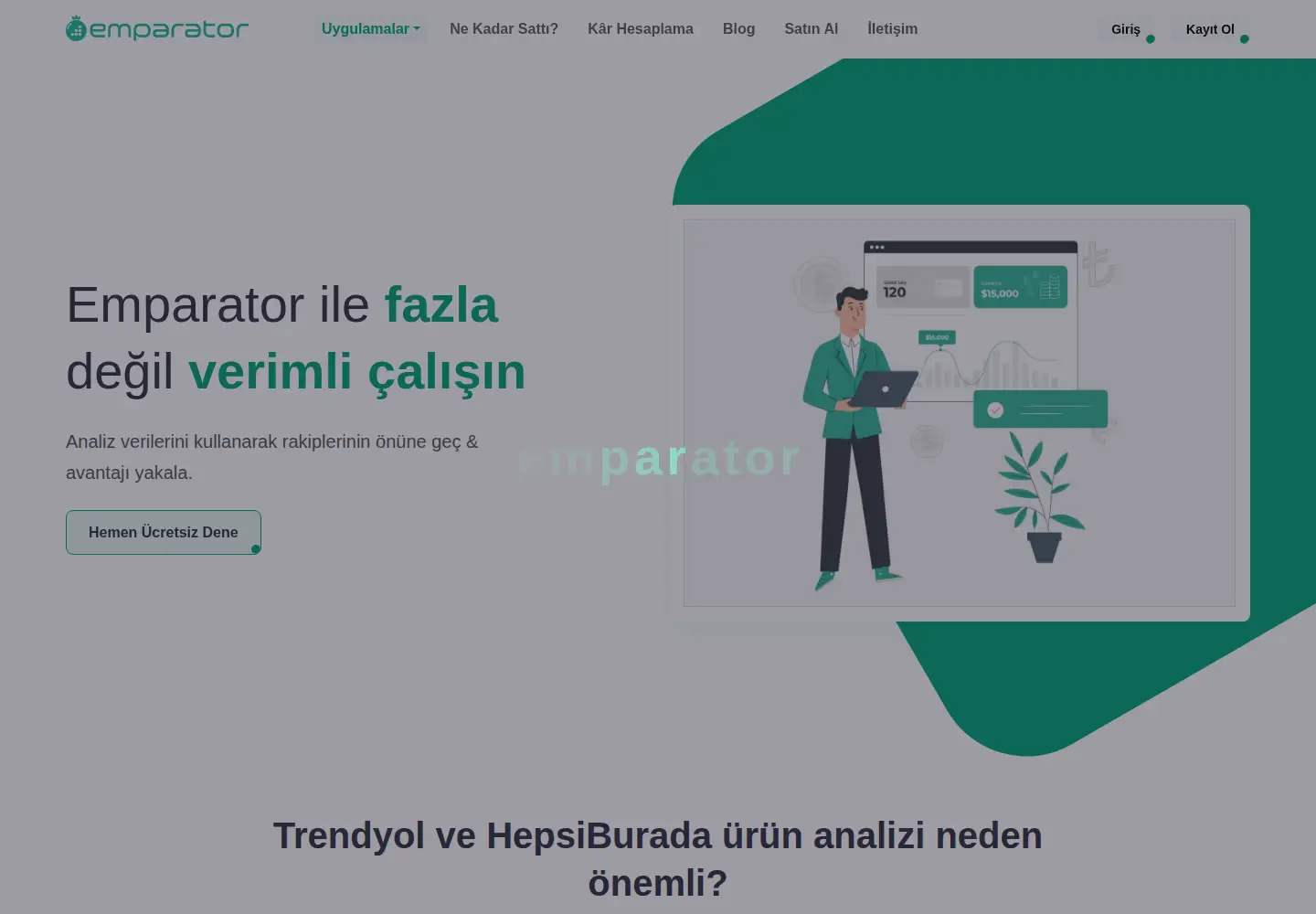 Captured homepage of emparator.com in the current scan