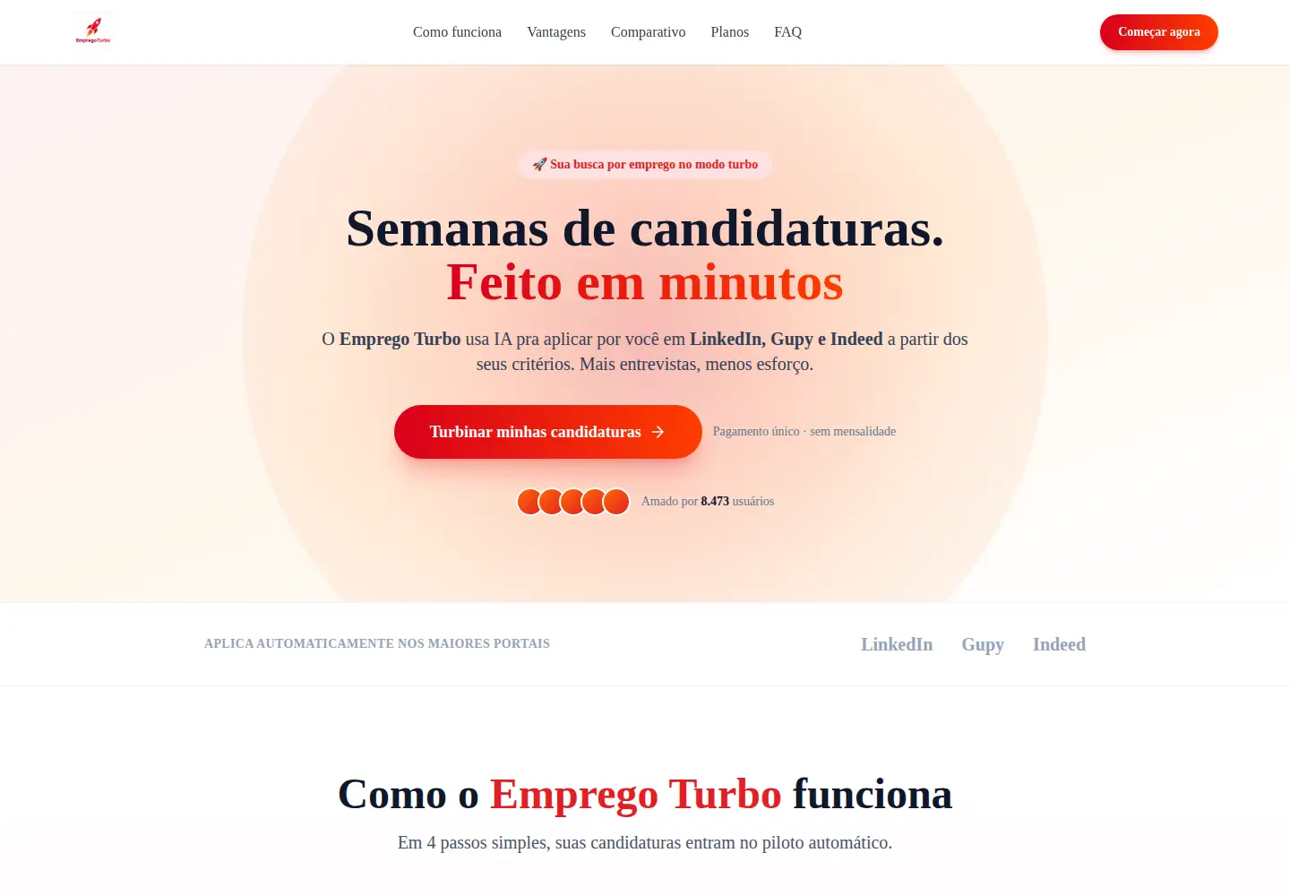 Captured homepage of empregoturbo.com in the current scan