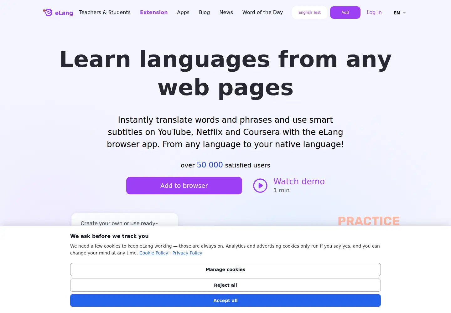 Captured homepage of englishingames.com in the current scan