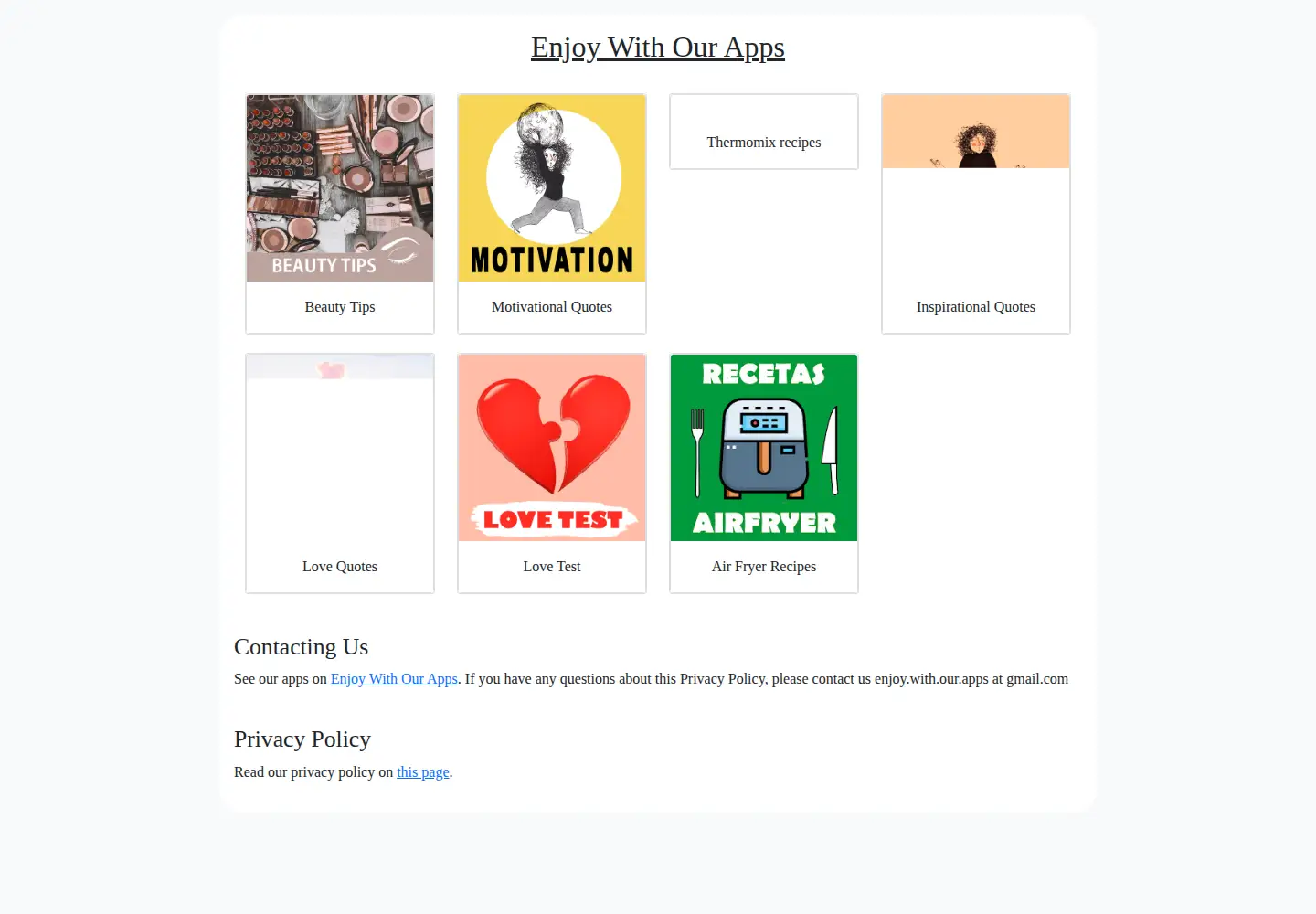Screenshot of enjoywithourapps.com