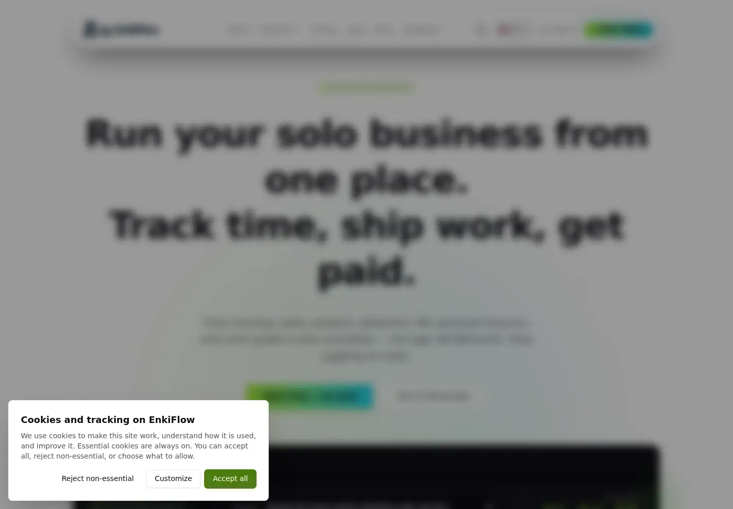 Screenshot of enkiflow.com