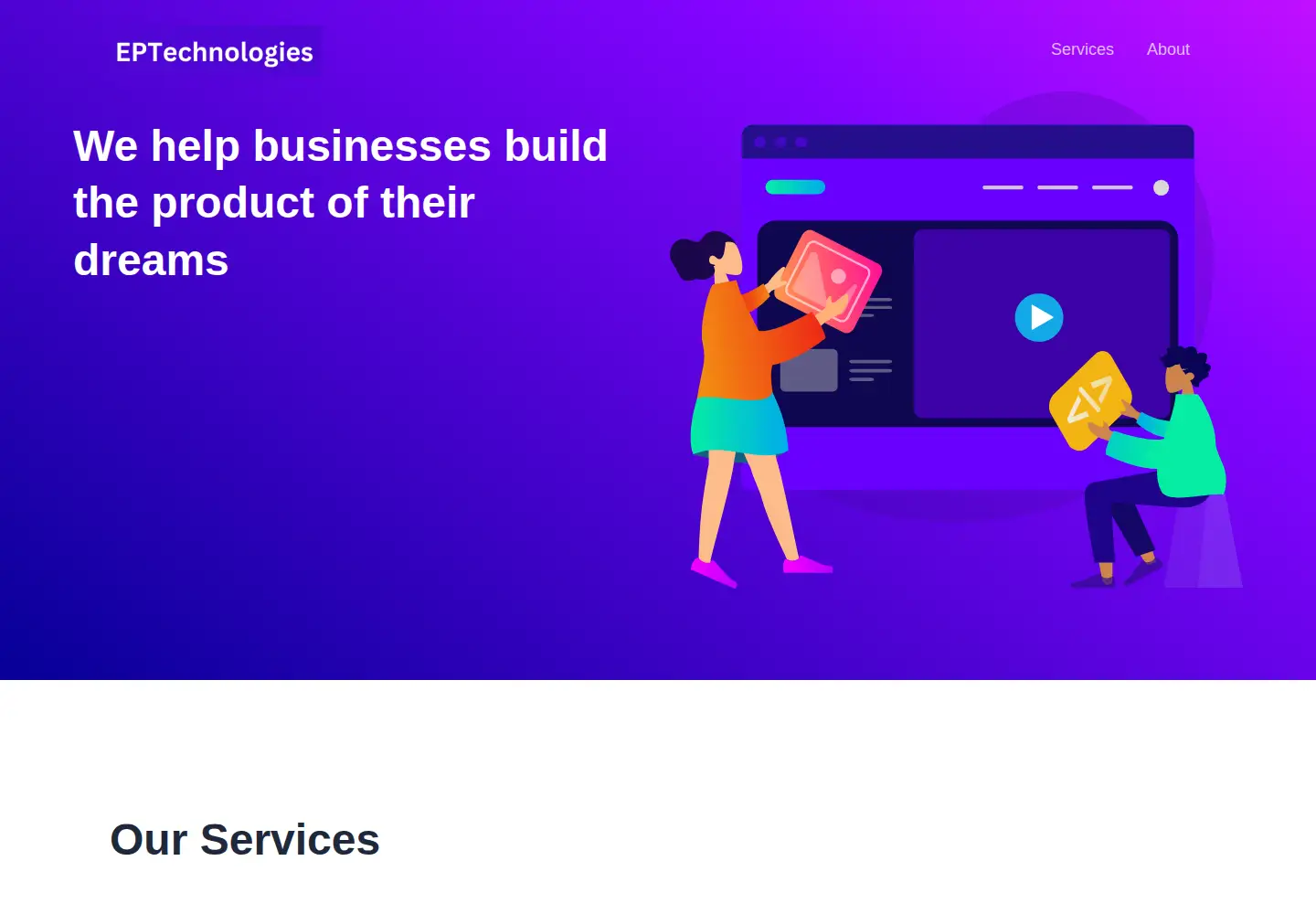 Captured homepage of eprimetechnologies.com in the current scan