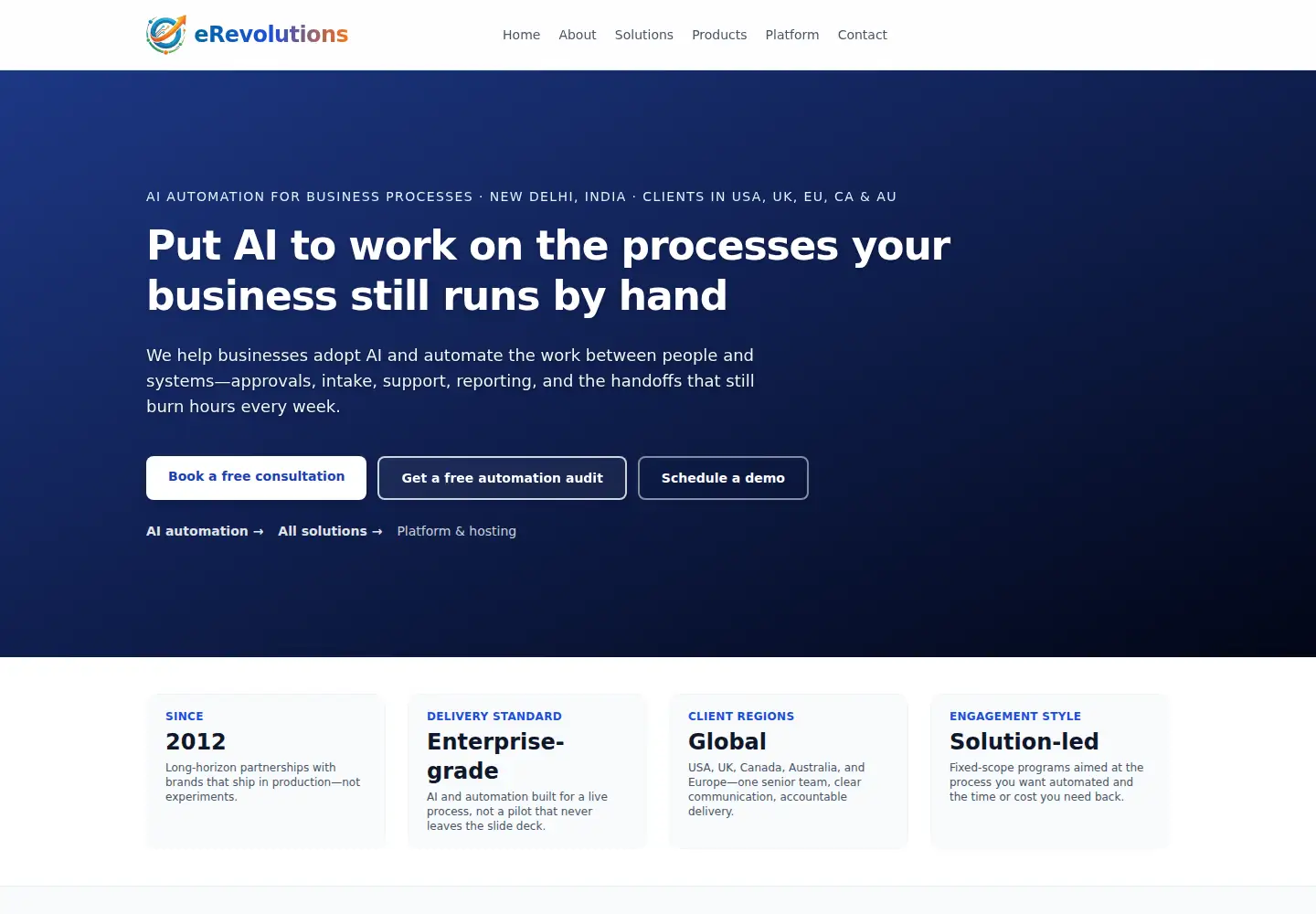 Captured homepage of erevolutionsindia.com in the current scan