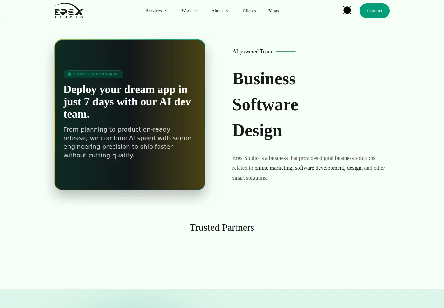 Captured homepage of erexstudio.com in the current scan