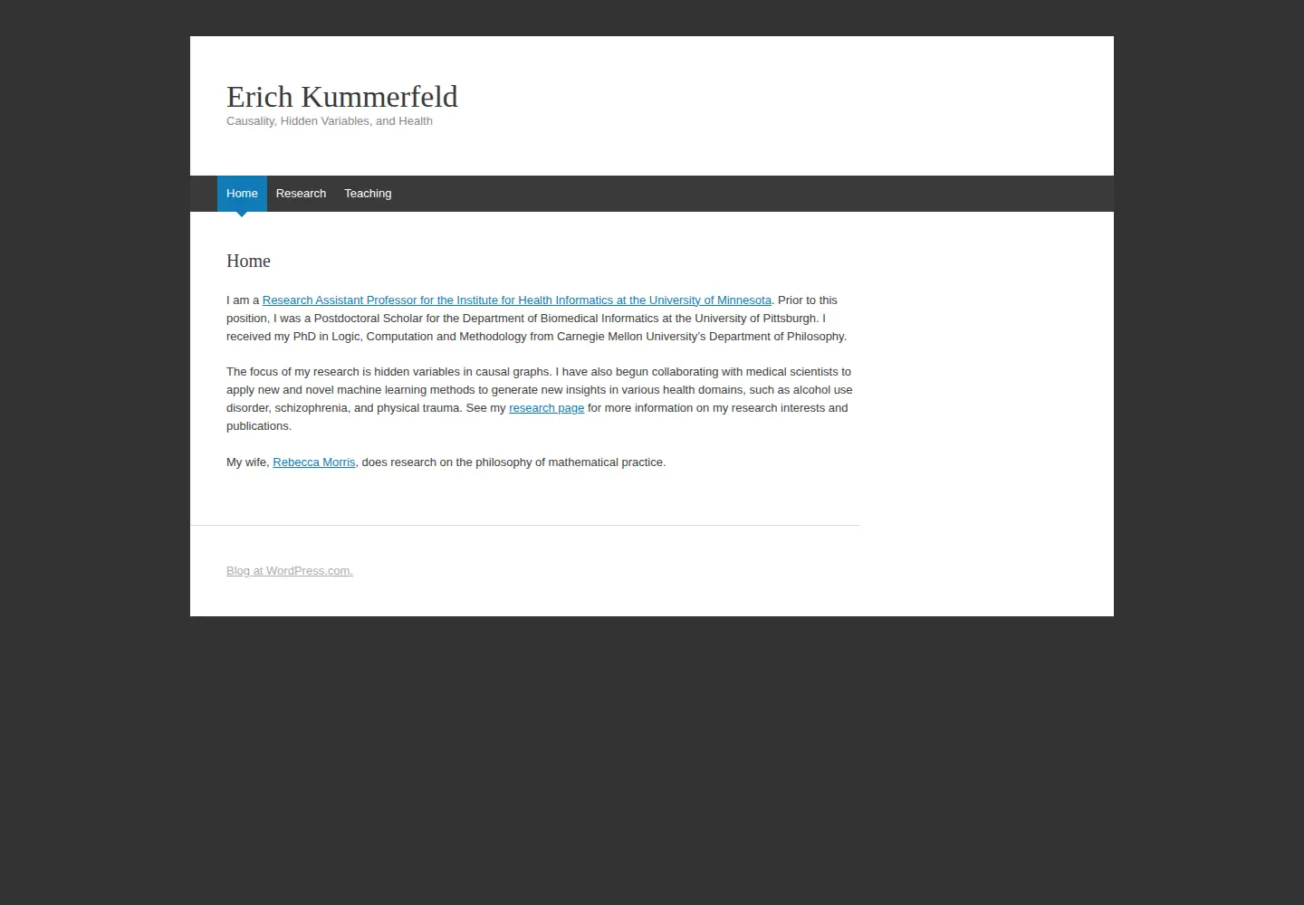 Screenshot of erichkummerfeld.com