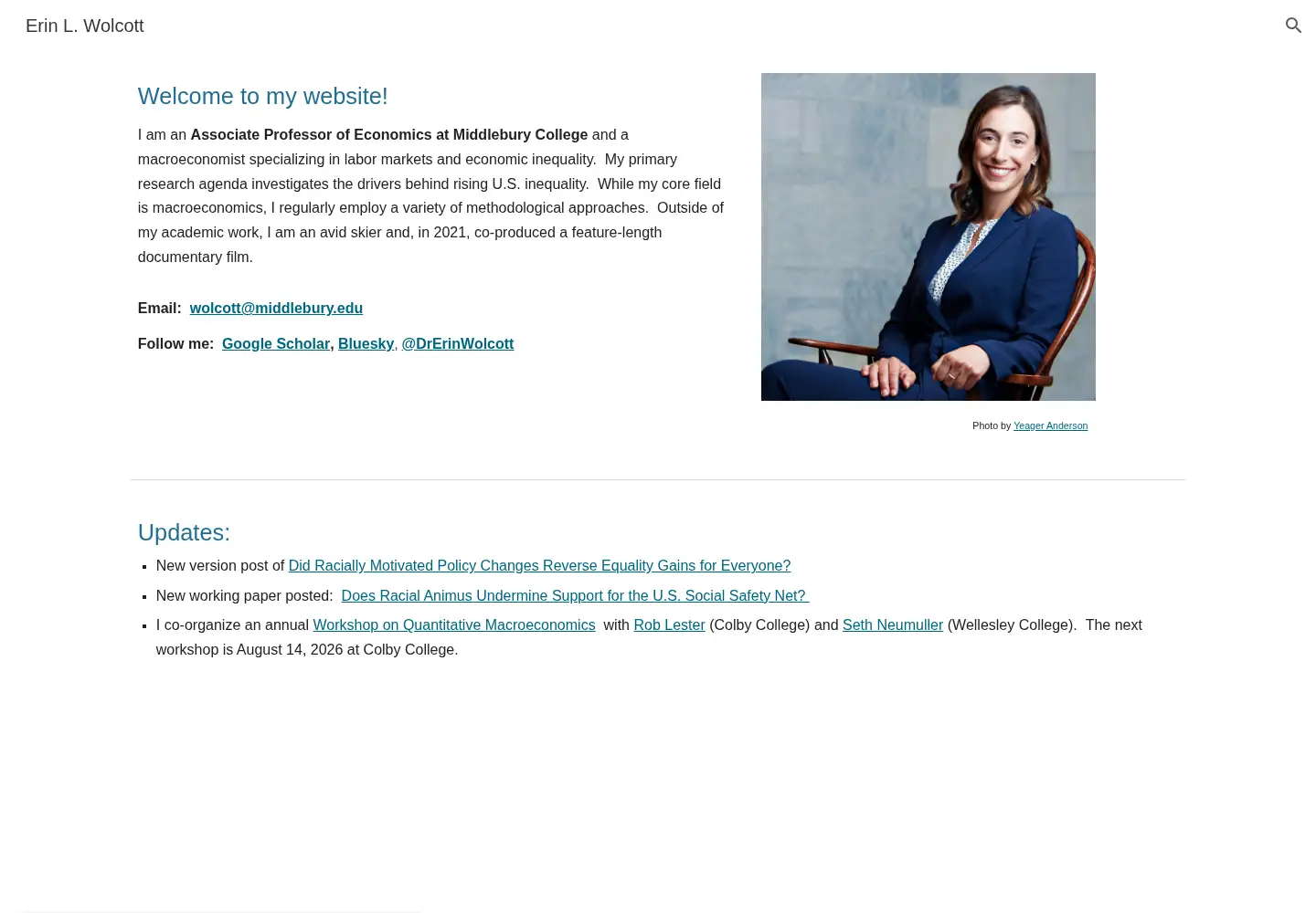 Screenshot of erinwolcott.com