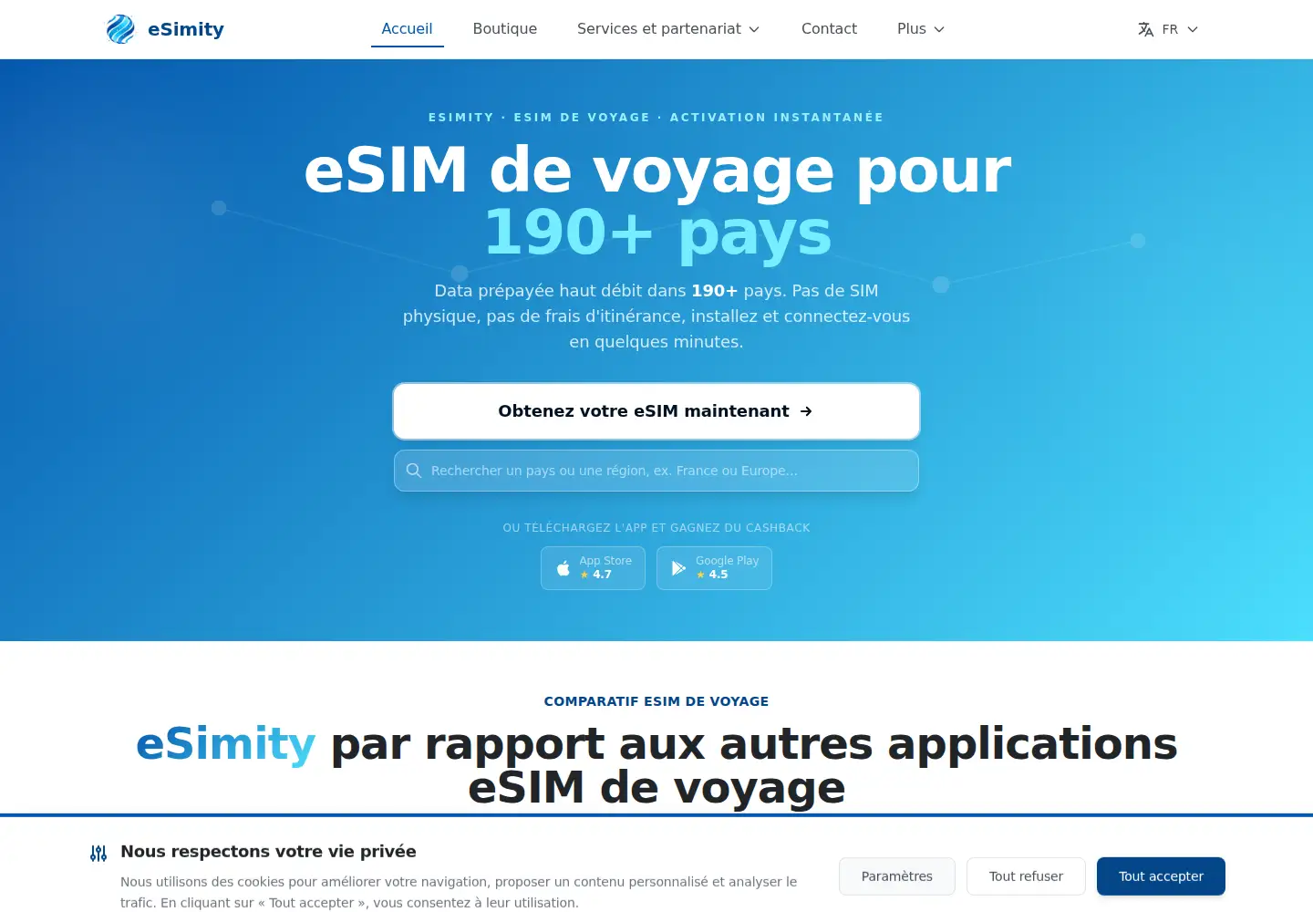 Screenshot of esimity.com