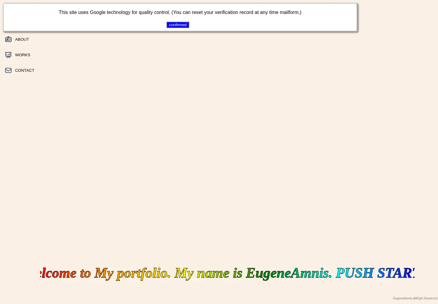 Captured homepage of eugeneamnis.com in the current scan
