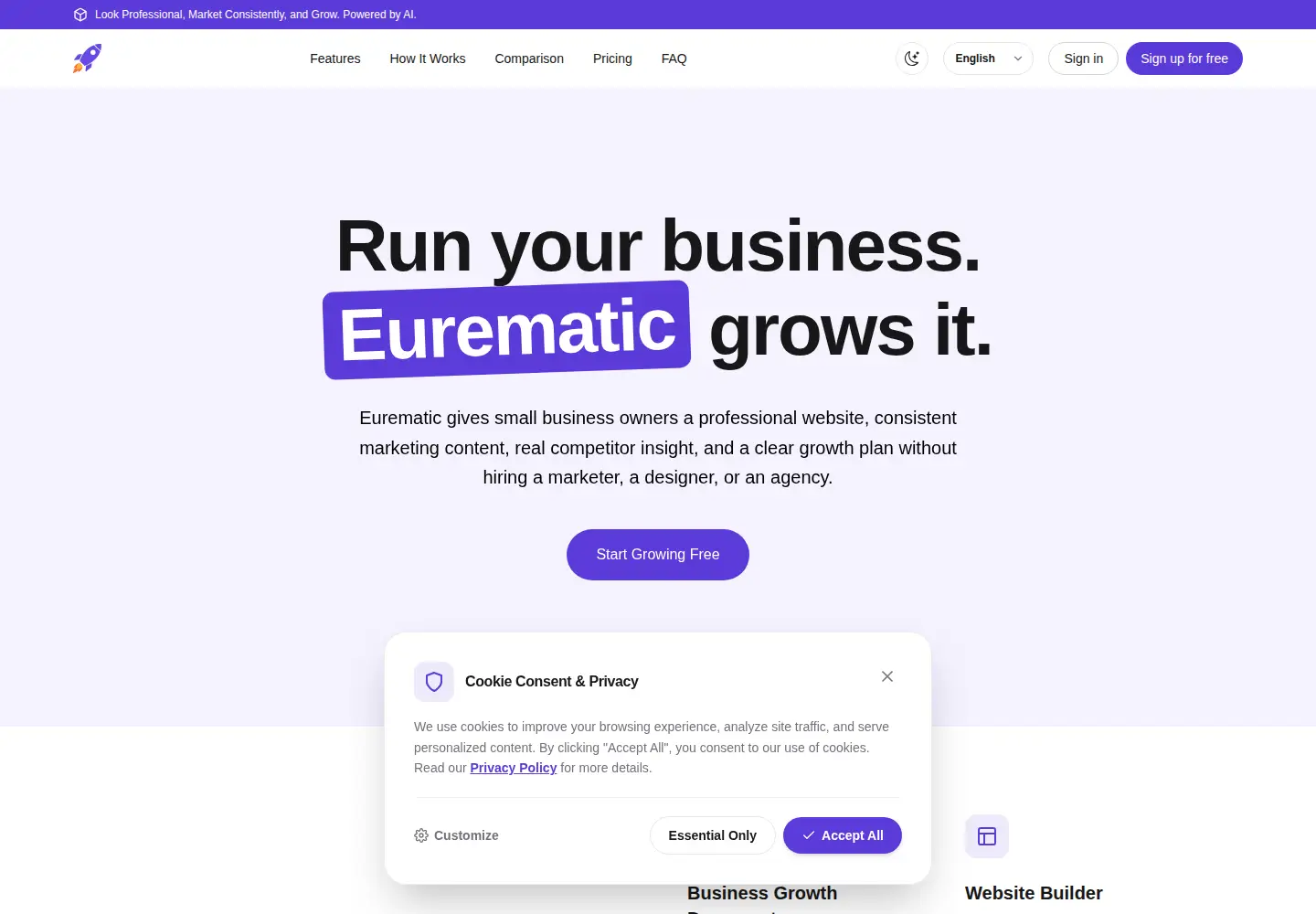 Captured homepage of eurematic.com in the current scan