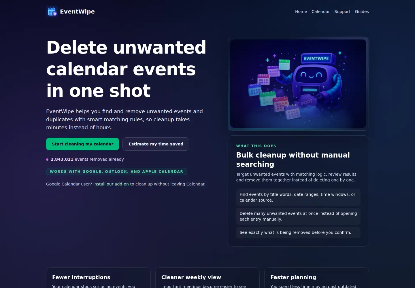 Captured homepage of eventwipe.com in the current scan