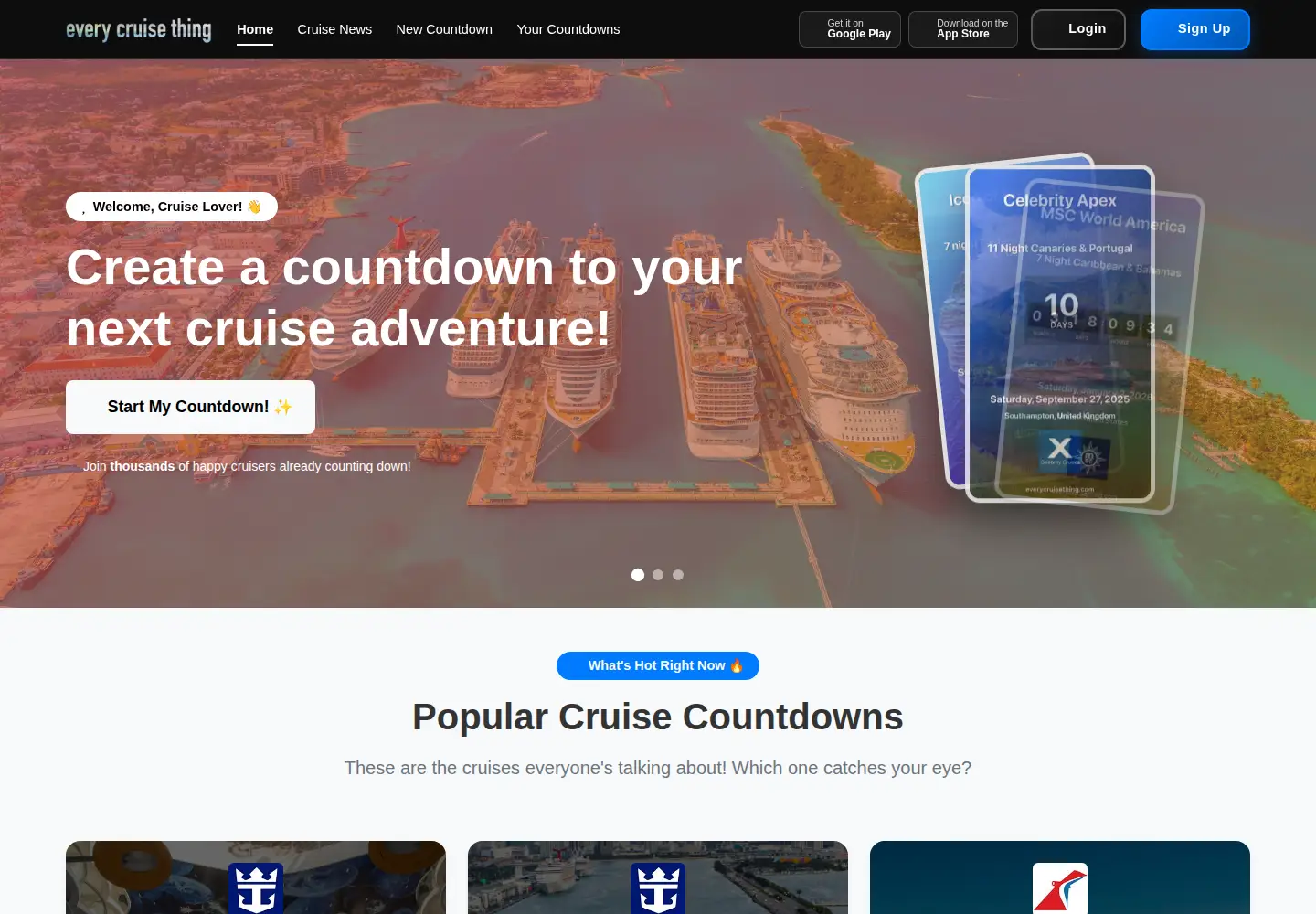 Screenshot of everycruisething.com