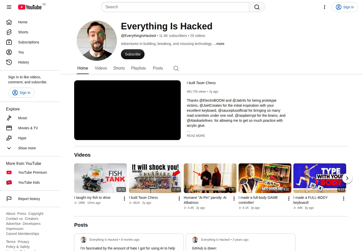 Screenshot of everythingishacked.com