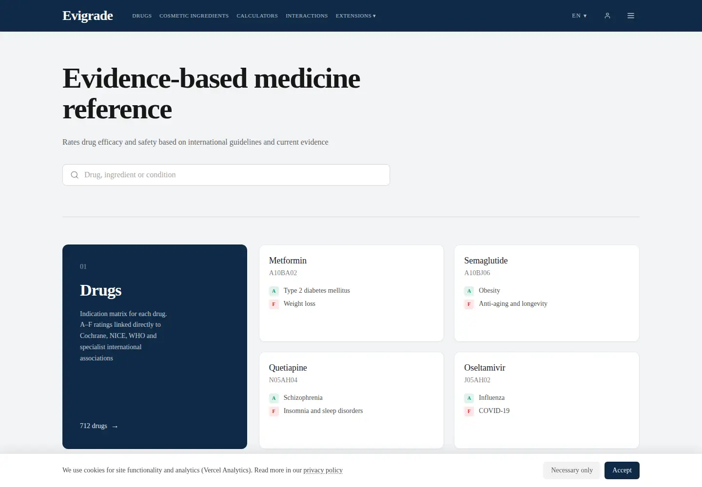 Screenshot of evigrade.com