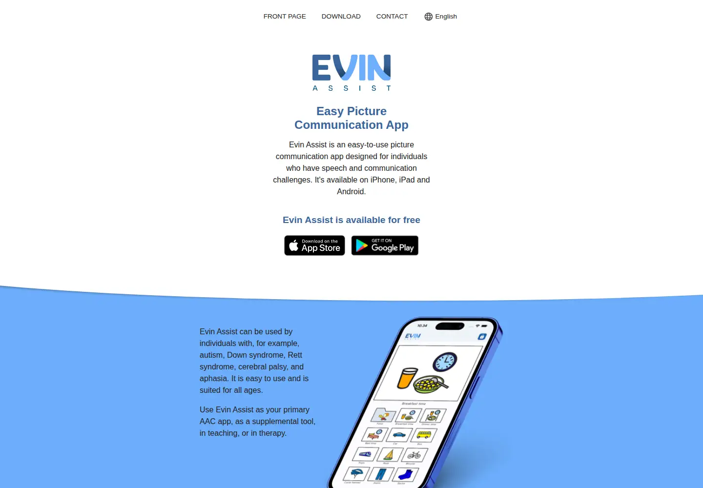 Captured homepage of evinassist.com in the current scan